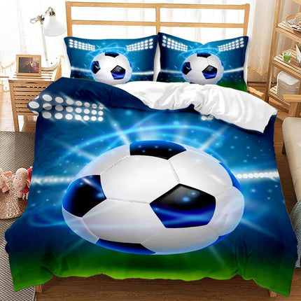 Boys Football Bedding Set Soccer Ball Duvet Cover Quilt Bed Linen Sets