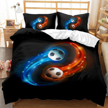 Boys Football Bedding Set Soccer Ball Duvet Cover Quilt Bed Linen Sets