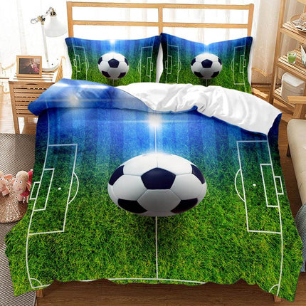 Boys Football Bedding Set Soccer Ball Duvet Cover Quilt Bed Linen Sets