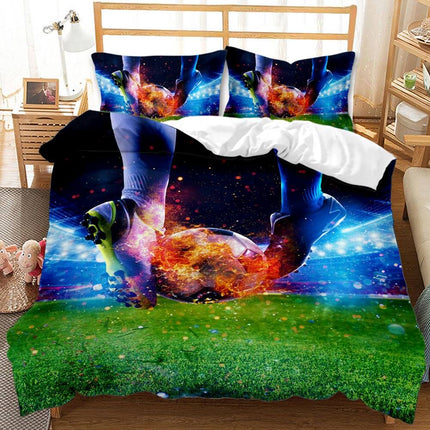Boys Football Bedding Set Soccer Ball Duvet Cover Quilt Bed Linen Sets