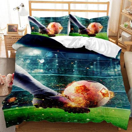 Boys Football Bedding Set Soccer Ball Duvet Cover Quilt Bed Linen Sets