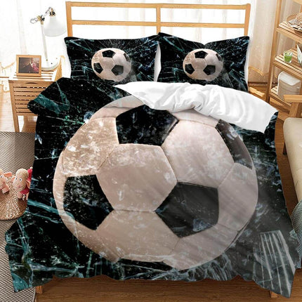 Boys Football Bedding Set Soccer Ball Duvet Cover Quilt Bed Linen Sets