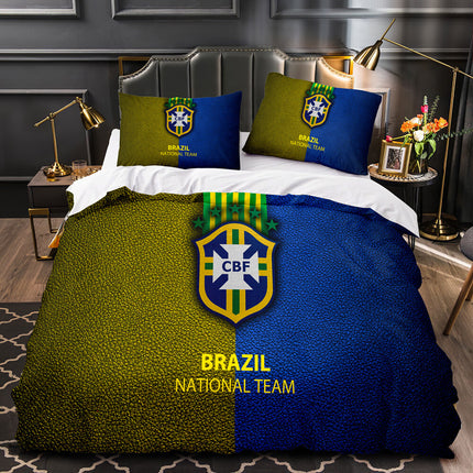 CBF Brazil France Football Team Bedding Set Quilt Cover Without Filler