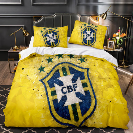 CBF Brazil France Football Team Bedding Set Quilt Cover Without Filler