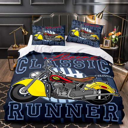 Caferacer Pattern Bedding Set Quilt Cover Without Filler