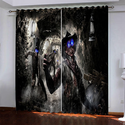 Call of Duty Pattern Curtains Blackout Window Drapes