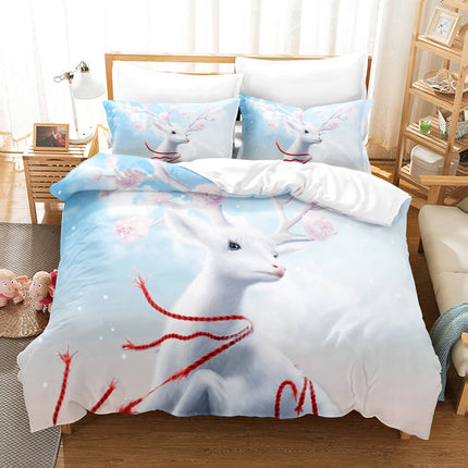 Cartoon Animal Deer Elk Bedding Set Quilt Cover Without Filler