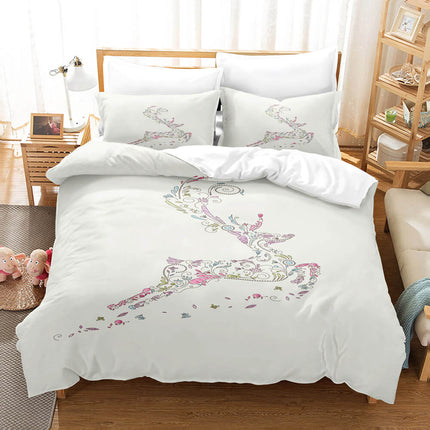 Cartoon Animal Deer Elk Bedding Set Quilt Cover Without Filler
