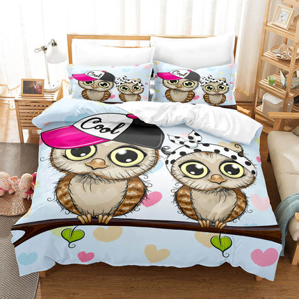 Cartoon Animals Owl Bedding Sets Quilt Cover Without Filler