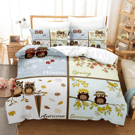 Cartoon Animals Owl Bedding Sets Quilt Cover Without Filler