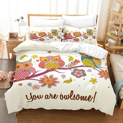 Cartoon Animals Owl Bedding Sets Quilt Cover Without Filler