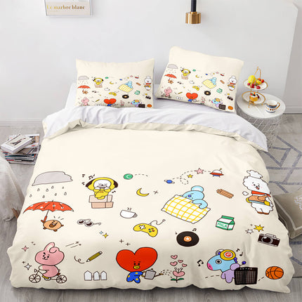 Cartoon BT21 BTS Butter Bedding Set Quilt Duvet Covers Bedding Sets