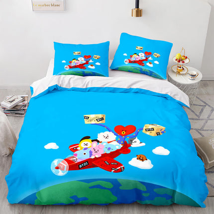 Cartoon BT21 BTS Butter Bedding Set Quilt Duvet Covers Bedding Sets