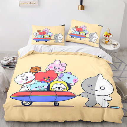 Cartoon BT21 BTS Butter Bedding Set Quilt Duvet Covers Bedding Sets