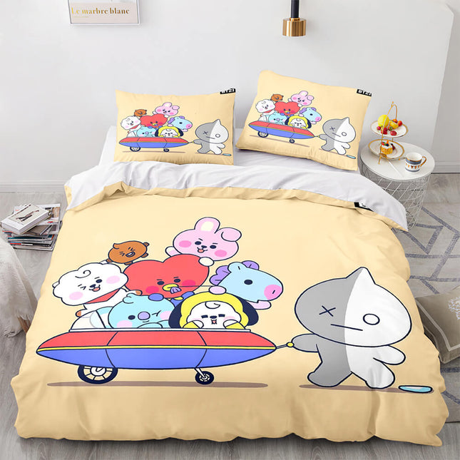 Cartoon BT21 BTS Butter Bedding Set Quilt Duvet Covers Bedding Sets