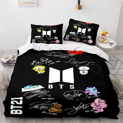 Cartoon BT21 BTS Butter Bedding Set Quilt Duvet Covers Bedding Sets