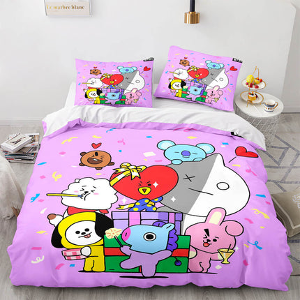 Cartoon BT21 BTS Butter Bedding Set Quilt Duvet Covers Bedding Sets