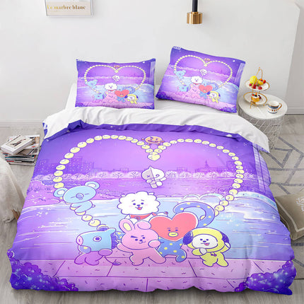 Cartoon BT21 BTS Butter Bedding Set Quilt Duvet Covers Bedding Sets