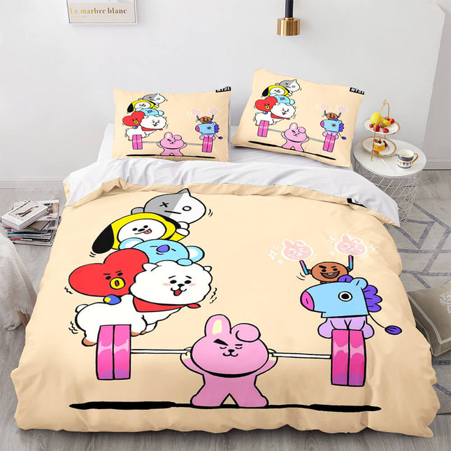 Cartoon BT21 BTS Butter Bedding Set Quilt Duvet Covers Bedding Sets