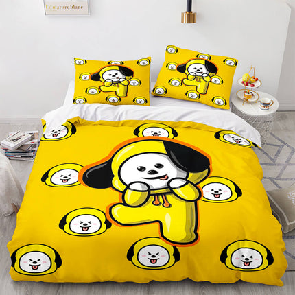 Cartoon BT21 Bedding Set Throw Quilt Duvet Cover Bedding Sets