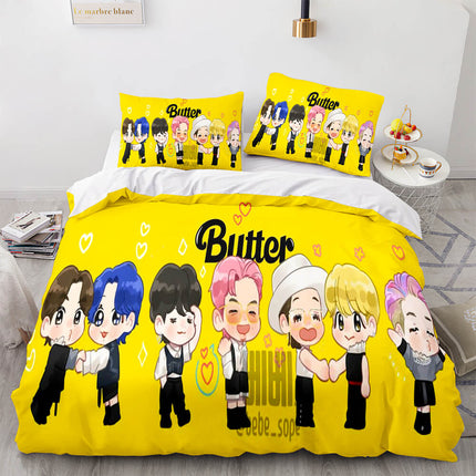 Cartoon BT21 Bedding Set Throw Quilt Duvet Covers Bedding Sets