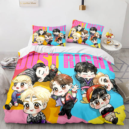 Cartoon BT21 Bedding Set Throw Quilt Duvet Covers Bedding Sets