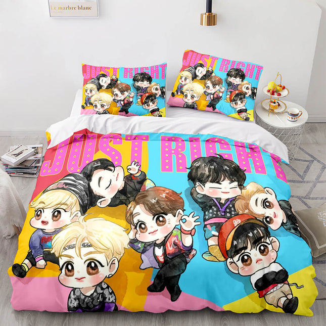 Cartoon BT21 Bedding Set Throw Quilt Duvet Covers Bedding Sets