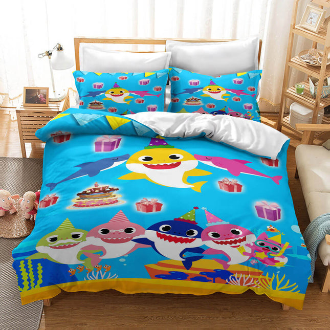 Cartoon Baby Shark Cosplay Bedding Set Quilt Cover