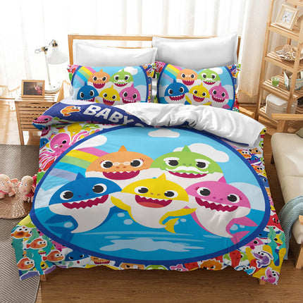 Cartoon Baby Shark Cosplay Bedding Set Quilt Cover