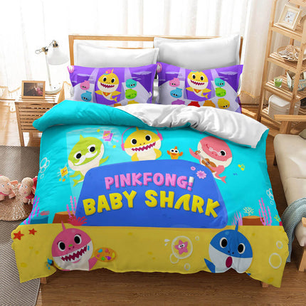 Cartoon Baby Shark Cosplay Bedding Set Quilt Cover