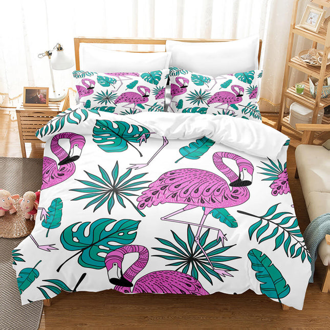 Cartoon Flamingo Bedding Set Quilt Covers Without Filler
