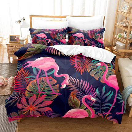 Cartoon Flamingo Bedding Set Quilt Covers Without Filler