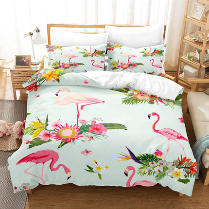 Cartoon Flamingo Bedding Set Quilt Covers Without Filler