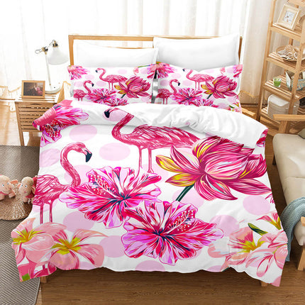 Cartoon Flamingo Bedding Set Quilt Covers Without Filler