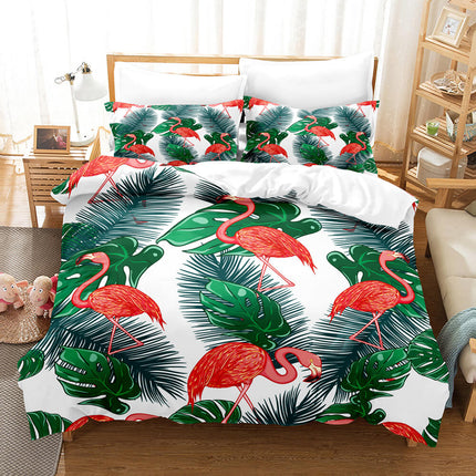 Cartoon Flamingo Bedding Set Quilt Covers Without Filler