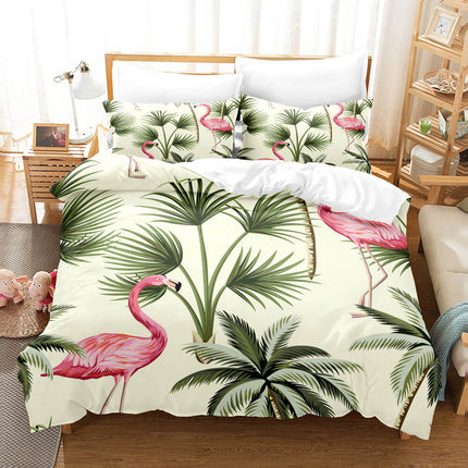 Cartoon Flamingo Bedding Set Quilt Covers Without Filler