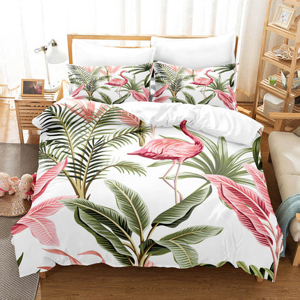 Cartoon Flamingo Bedding Set Quilt Covers Without Filler