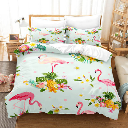 Cartoon Flamingo Bedding Set Quilt Covers Without Filler