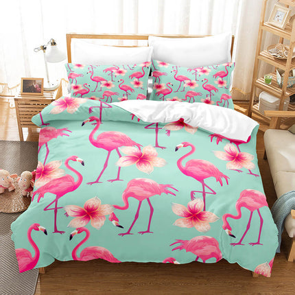 Cartoon Flamingo Bedding Set Quilt Covers Without Filler