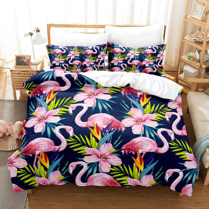 Cartoon Flamingo Bedding Set Quilt Covers Without Filler
