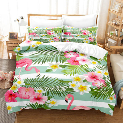 Cartoon Flamingo Bedding Set Quilt Covers Without Filler