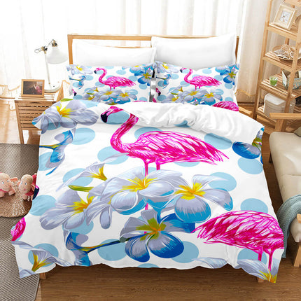 Cartoon Flamingo Bedding Set Quilt Covers Without Filler