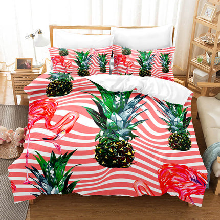 Cartoon Flamingo Bedding Set Quilt Covers Without Filler