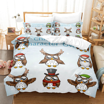 Cartoon Hand Painted Owl Bedding Sets Quilt Cover Without Filler