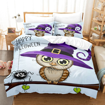 Cartoon Hand Painted Owl Bedding Sets Quilt Cover Without Filler