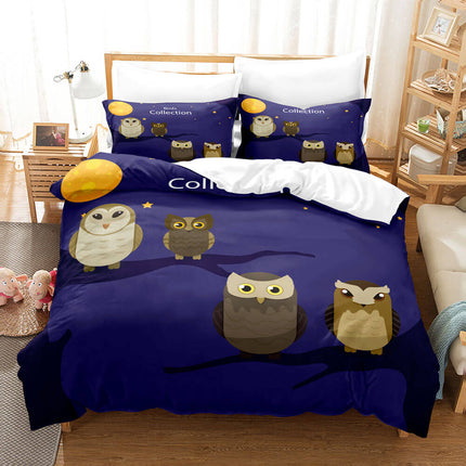 Cartoon Owl Bedding Sets Quilt Covers Without Filler