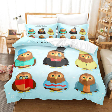 Cartoon Owl Bedding Sets Quilt Covers Without Filler