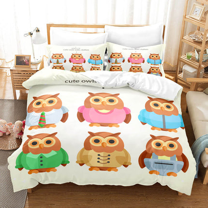 Cartoon Owl Bedding Sets Quilt Covers Without Filler