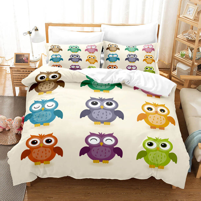 Cartoon Owl Bedding Sets Quilt Covers Without Filler