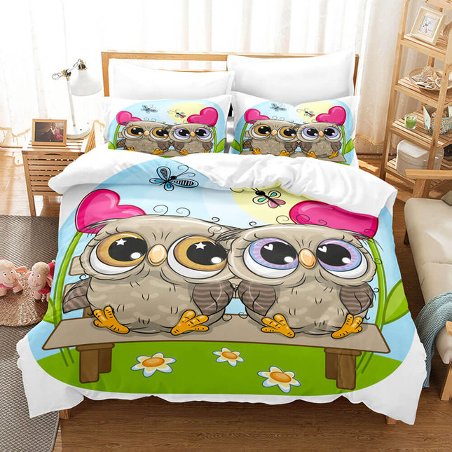 Cartoon Owl Bedding Sets Quilt Cover Without Filler